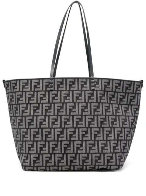 FENDI large Roll denim FF-jacquard tote bag