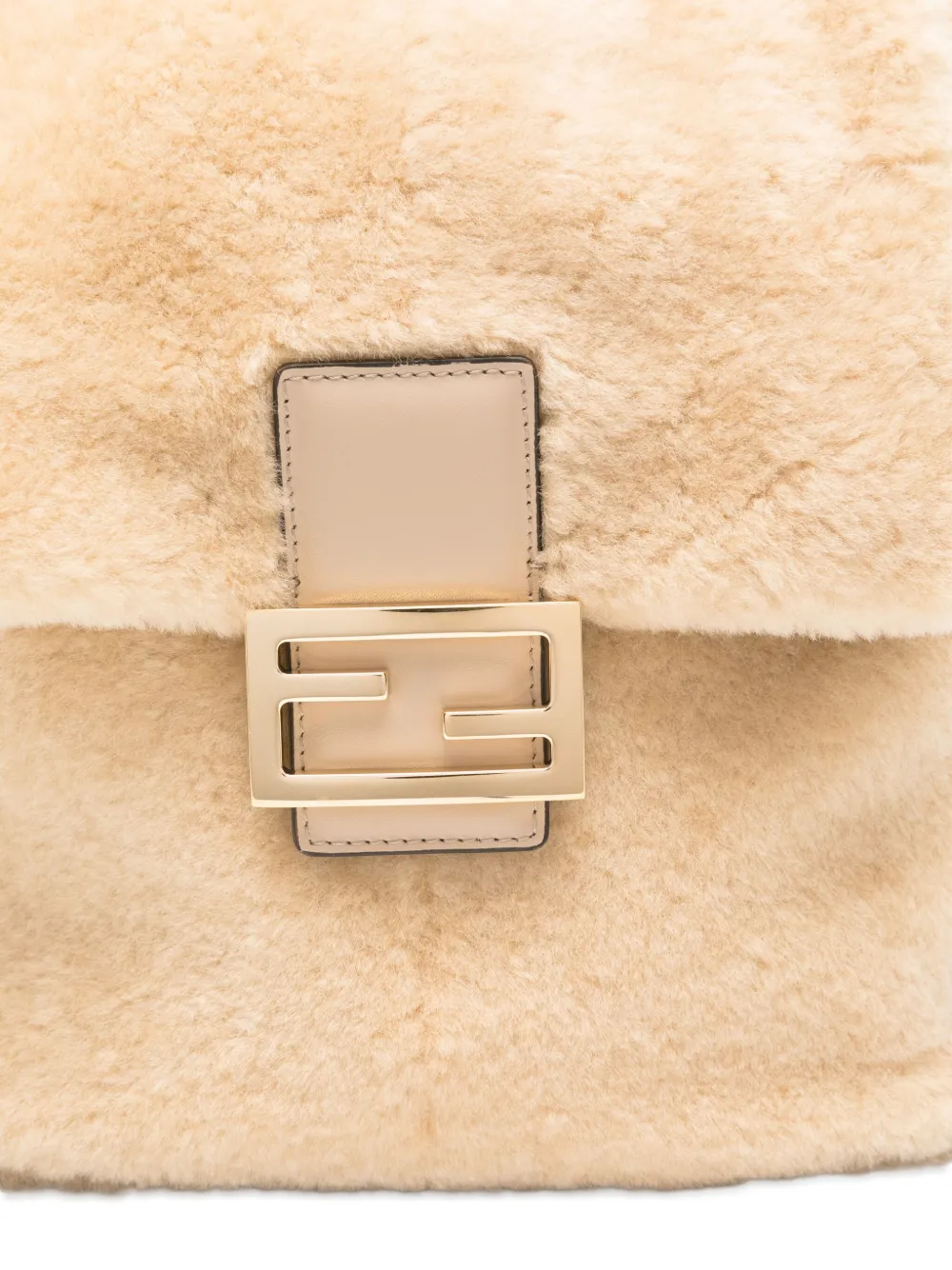Fendi Shearling Backpack In Neutral