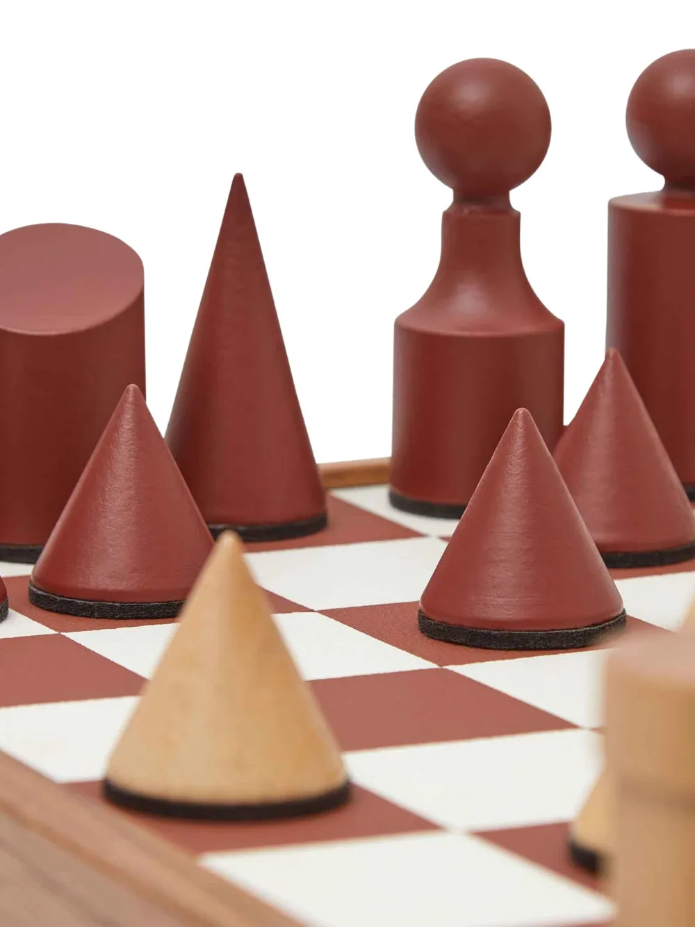  The Conran Shop Geometric Chess Pieces Milos Chess Board Game (40cmx40cm) - Brown 