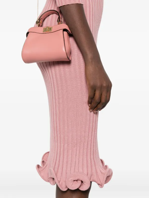 FENDI ribbed-knit Ruffled Midi Dress Pink FARFETCH PH
