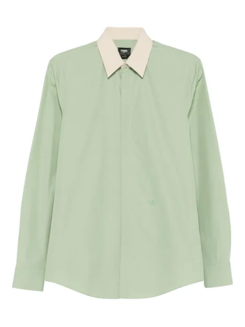 FENDI poplin contrast-collar shirt