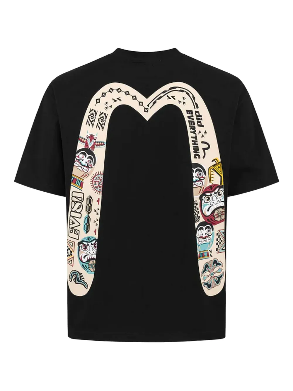 EVISU T-shirt met grafische print - Zwart
