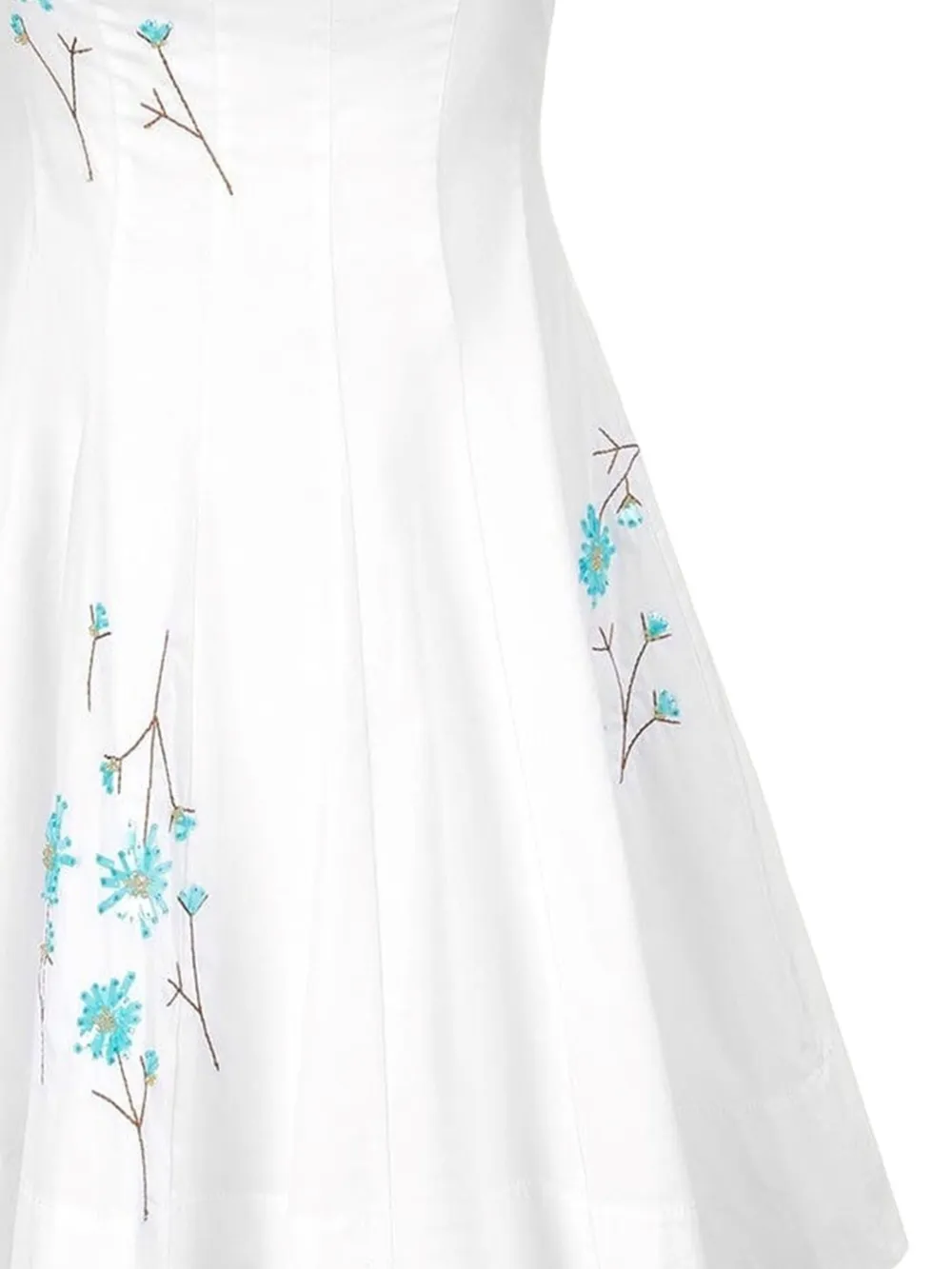 STAUD Wells mini-jurk met geborduurde bloemen Wit