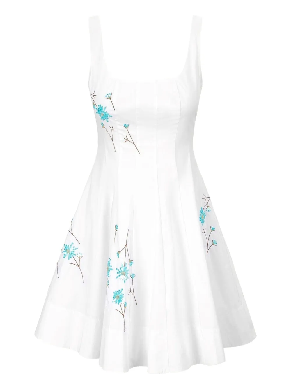Wells floral-embroidered mini dress
