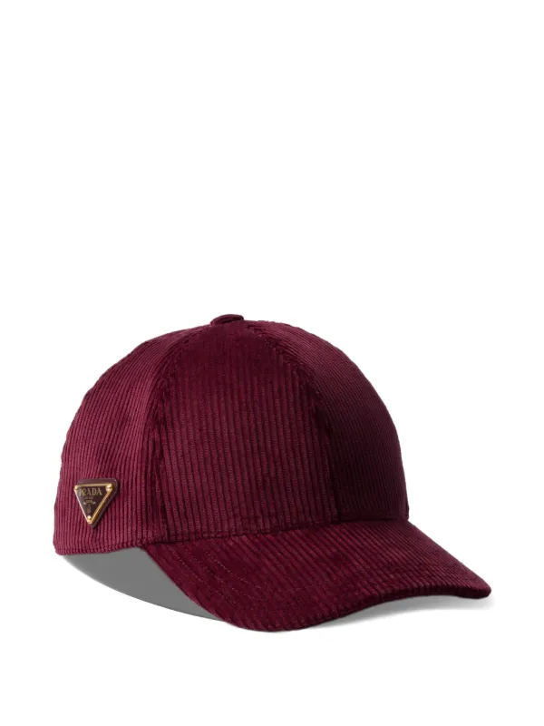 Prada コーデュロイ キャップ | レッド | FARFETCH JP