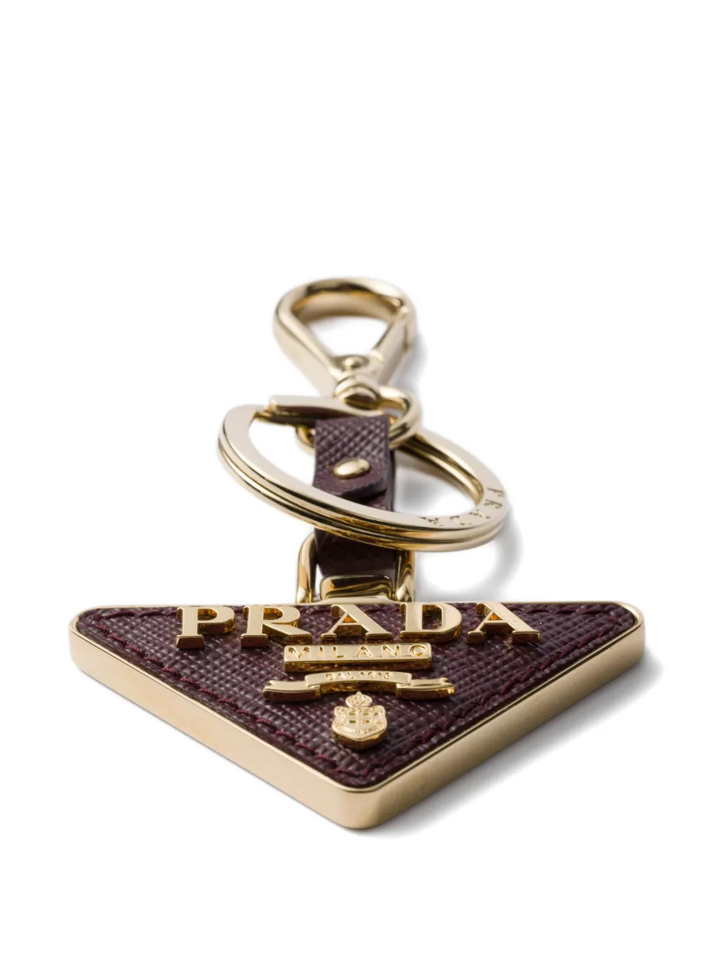 Prada Saffiano leren sleutelhanger Rood
