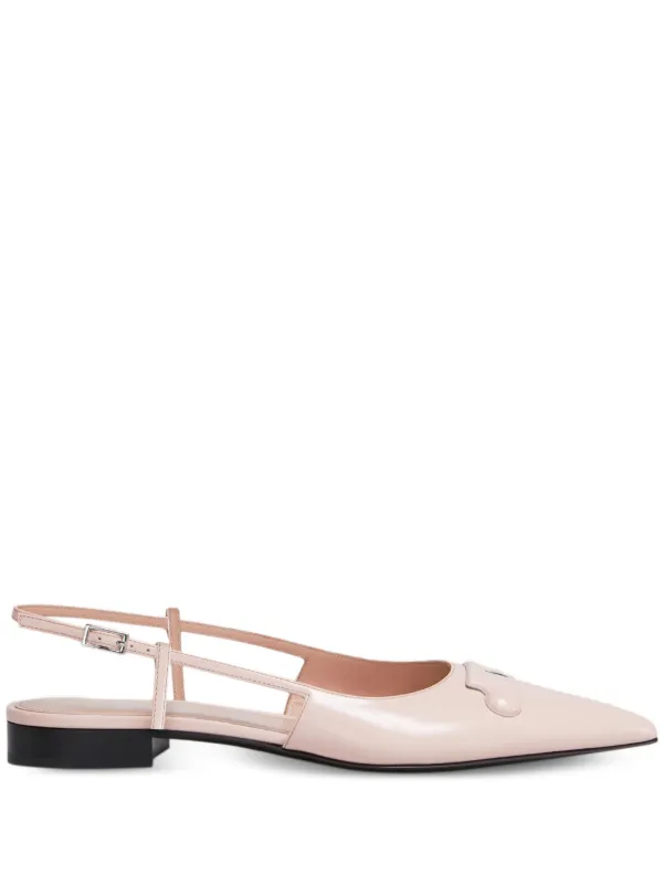 Marni Slingback pointed-toe Flats Pink FARFETCH IN