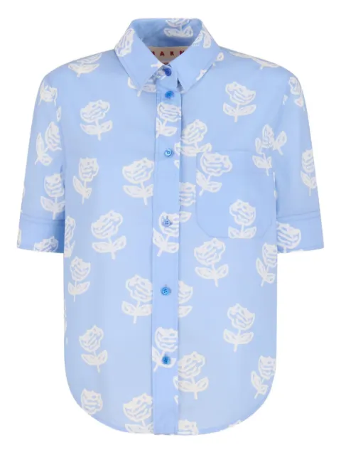 Marni Sprayed Roses-print shirt