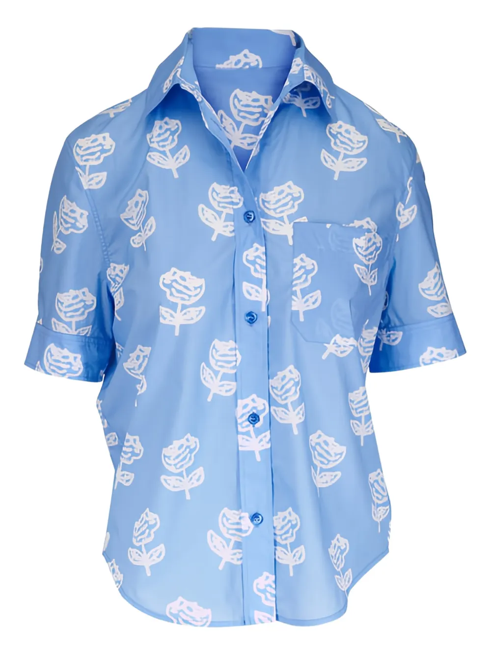 Marni Camicia con stampa Sprayed Roses - Blu