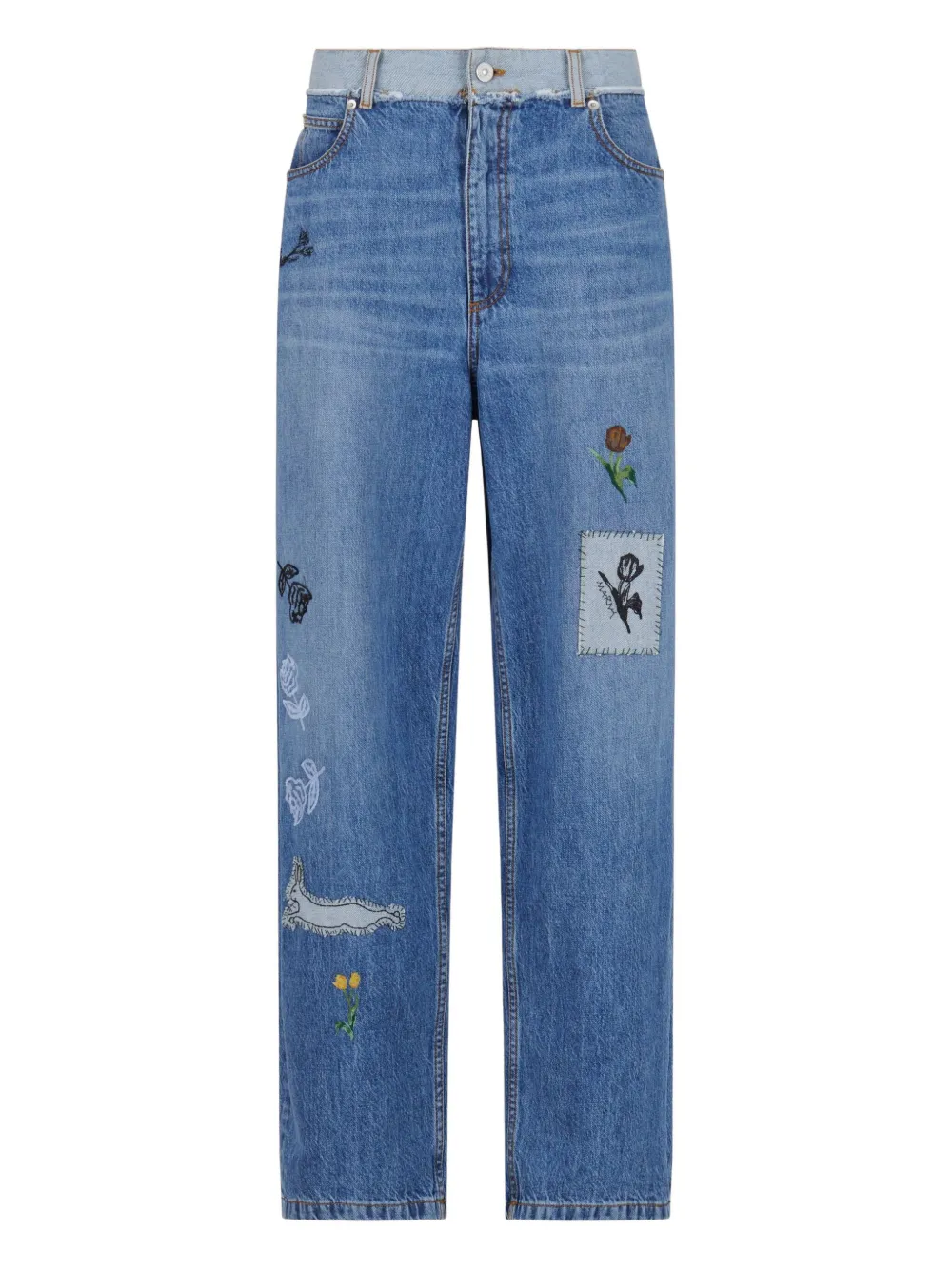Marni Jeans met borduurwerk Blauw