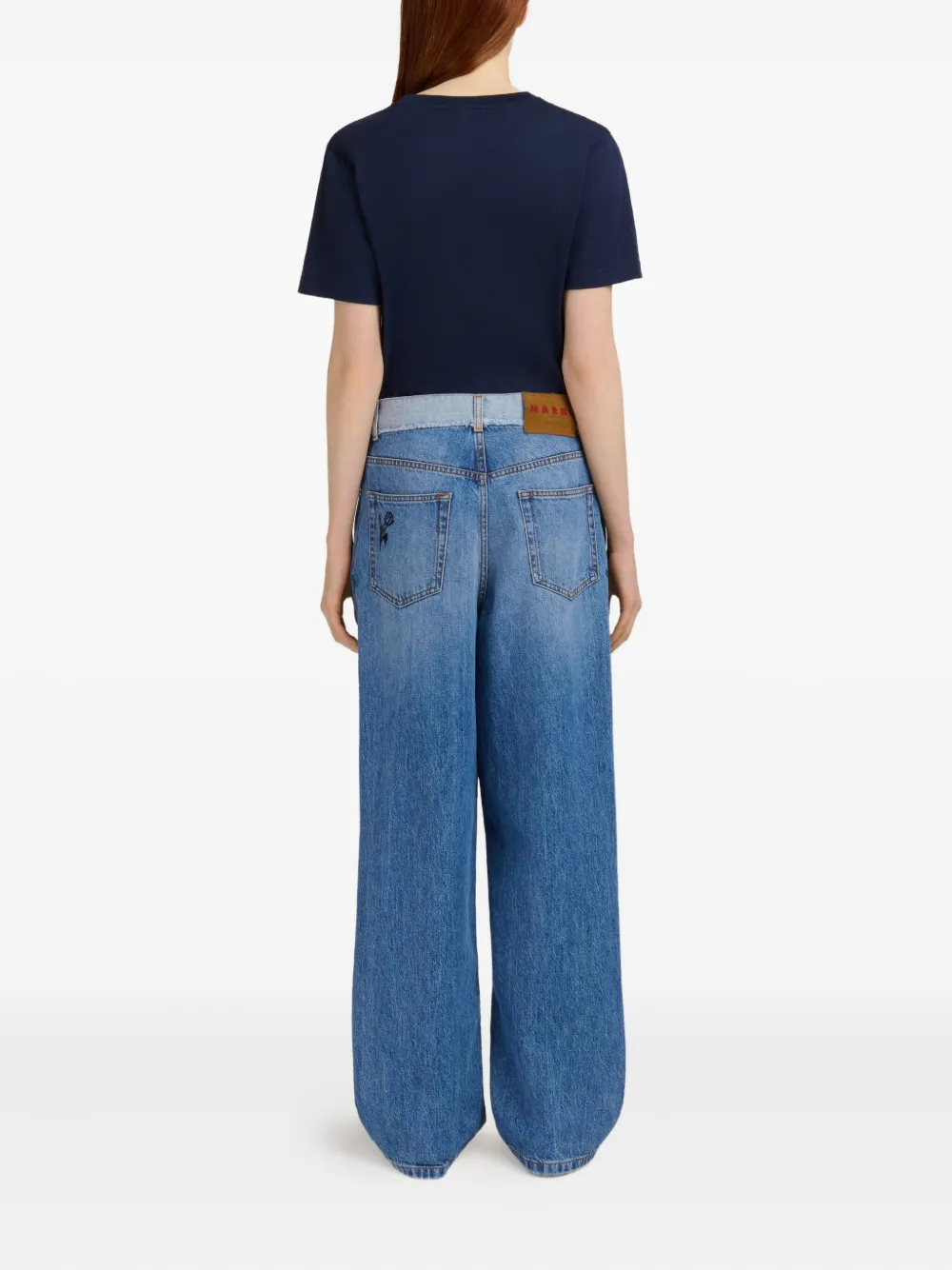 Marni Jeans met borduurwerk Blauw