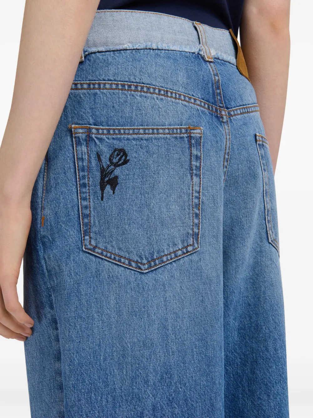 Marni Jeans met borduurwerk Blauw