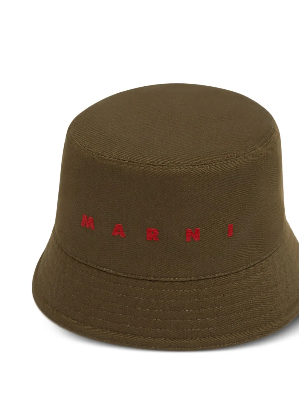 Marni Logo-embroidered Bucket Hat In Brown