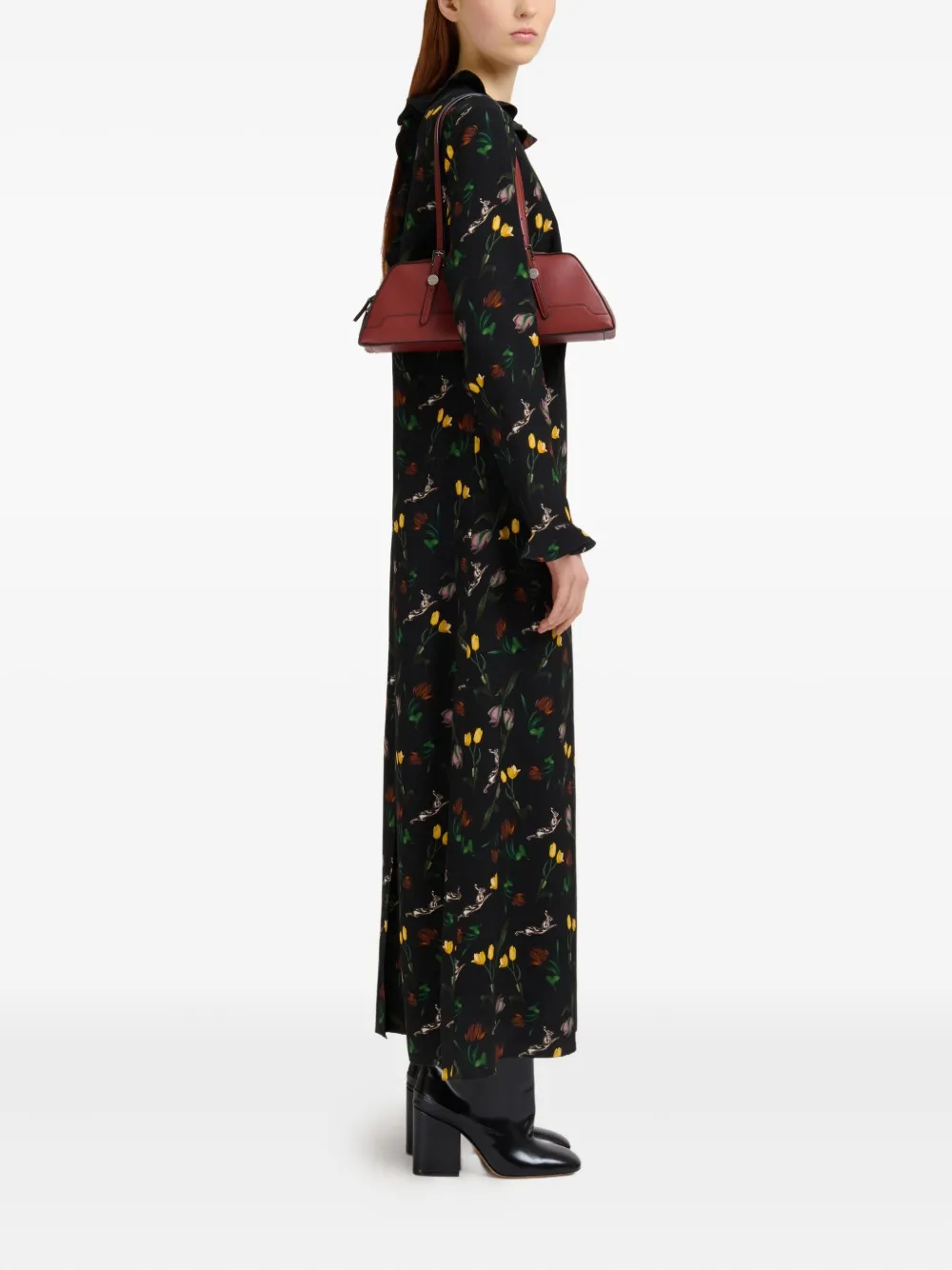 Marni Maxi-jurk met bloemenprint Zwart