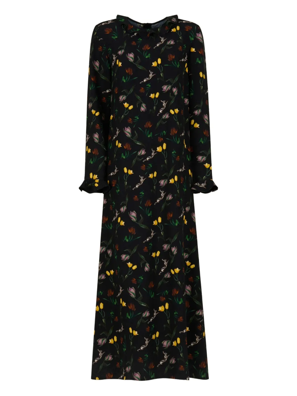 Marni robe longue à fleurs | noir | Image 1