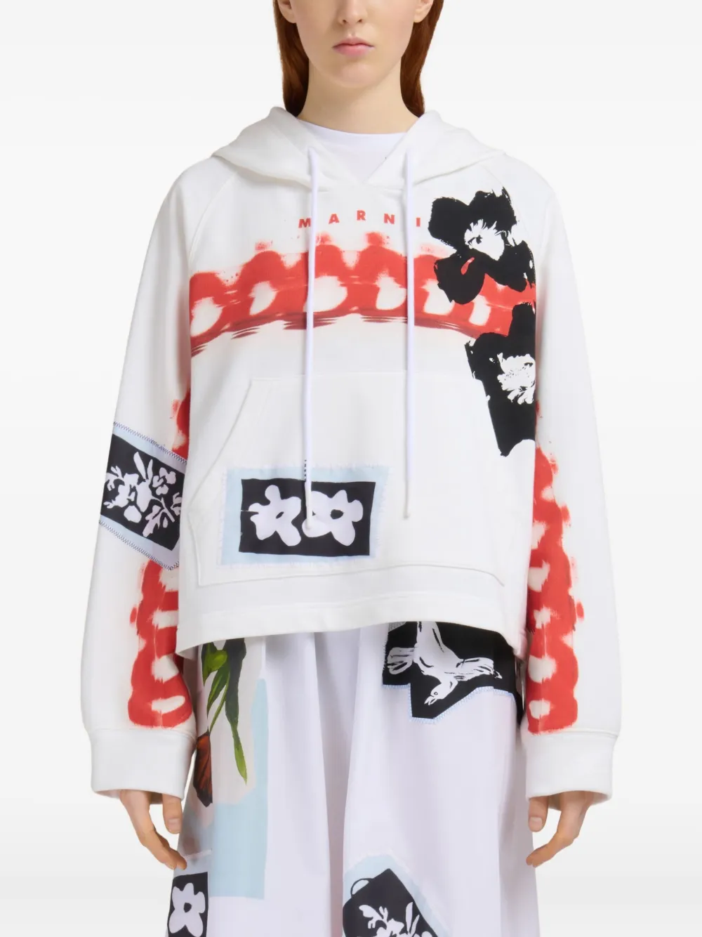 Marni Hoodie met print Wit