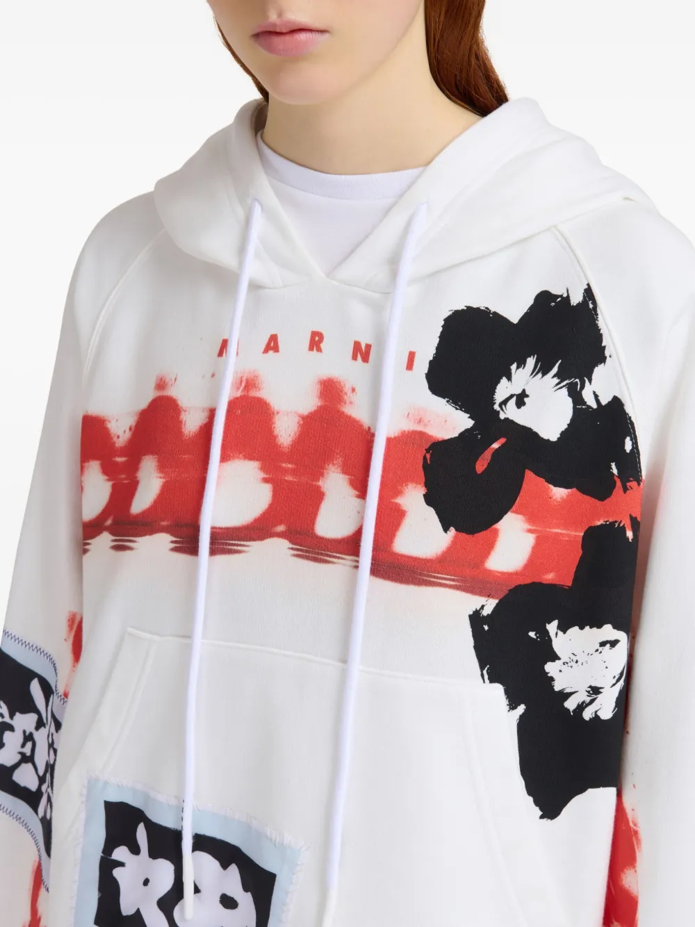 Marni Hoodie met print Wit