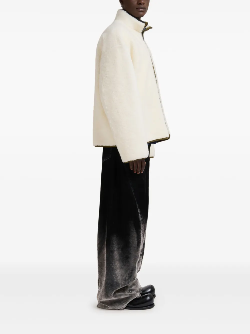  Marni Zip-up Fleece Bomber Jacket - White 