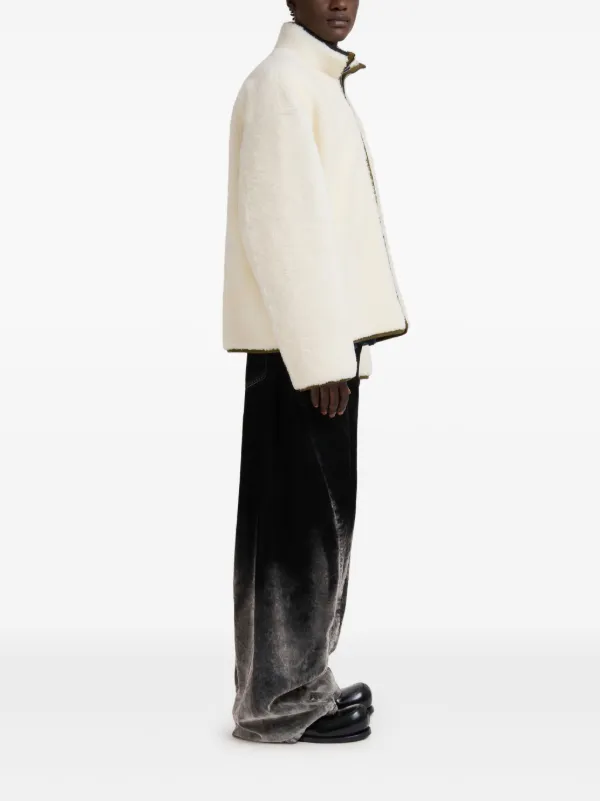 Marni zip-up Fleece Bomber Jacket | White | FARFETCH