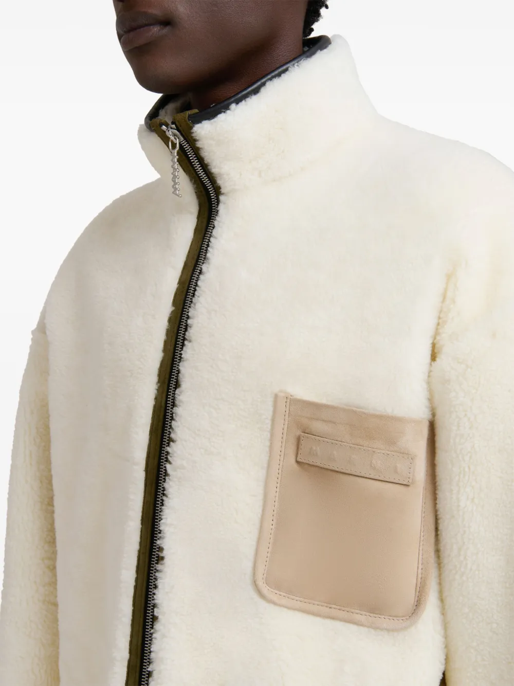zip-up fleece bomber jacket