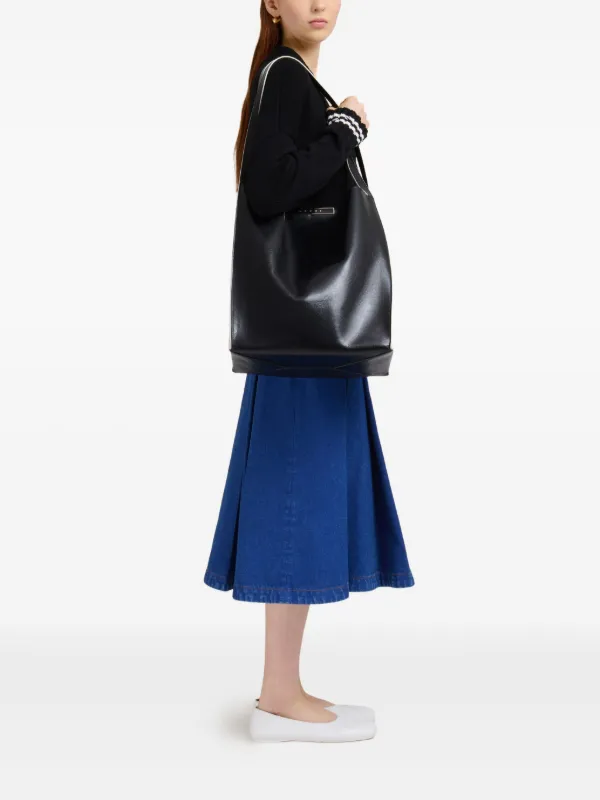 Marni クレスタ イーストウエスト トートバッグ | ブラック | FARFETCH JP