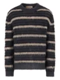 Marni striped fluffy sweater - RGN77 ANTIQUE SILVER