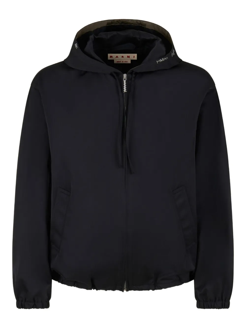 Marni Hooded Zip-up Jacket In Black