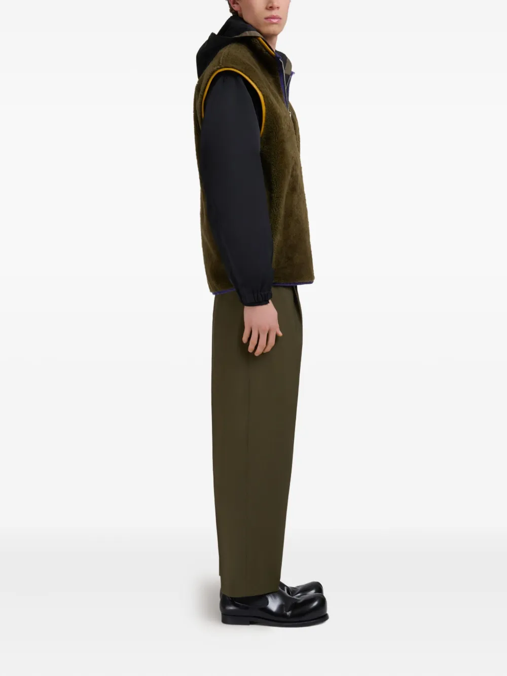 Marni Hooded Zip-up Jacket In Black
