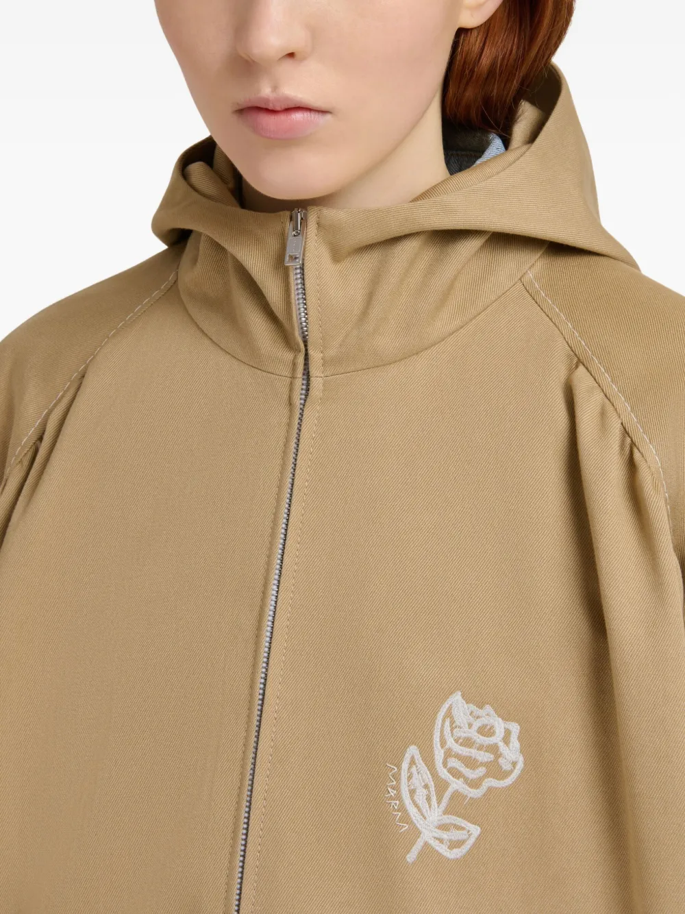 Marni Brown Drill Bomber Jacket In Brown