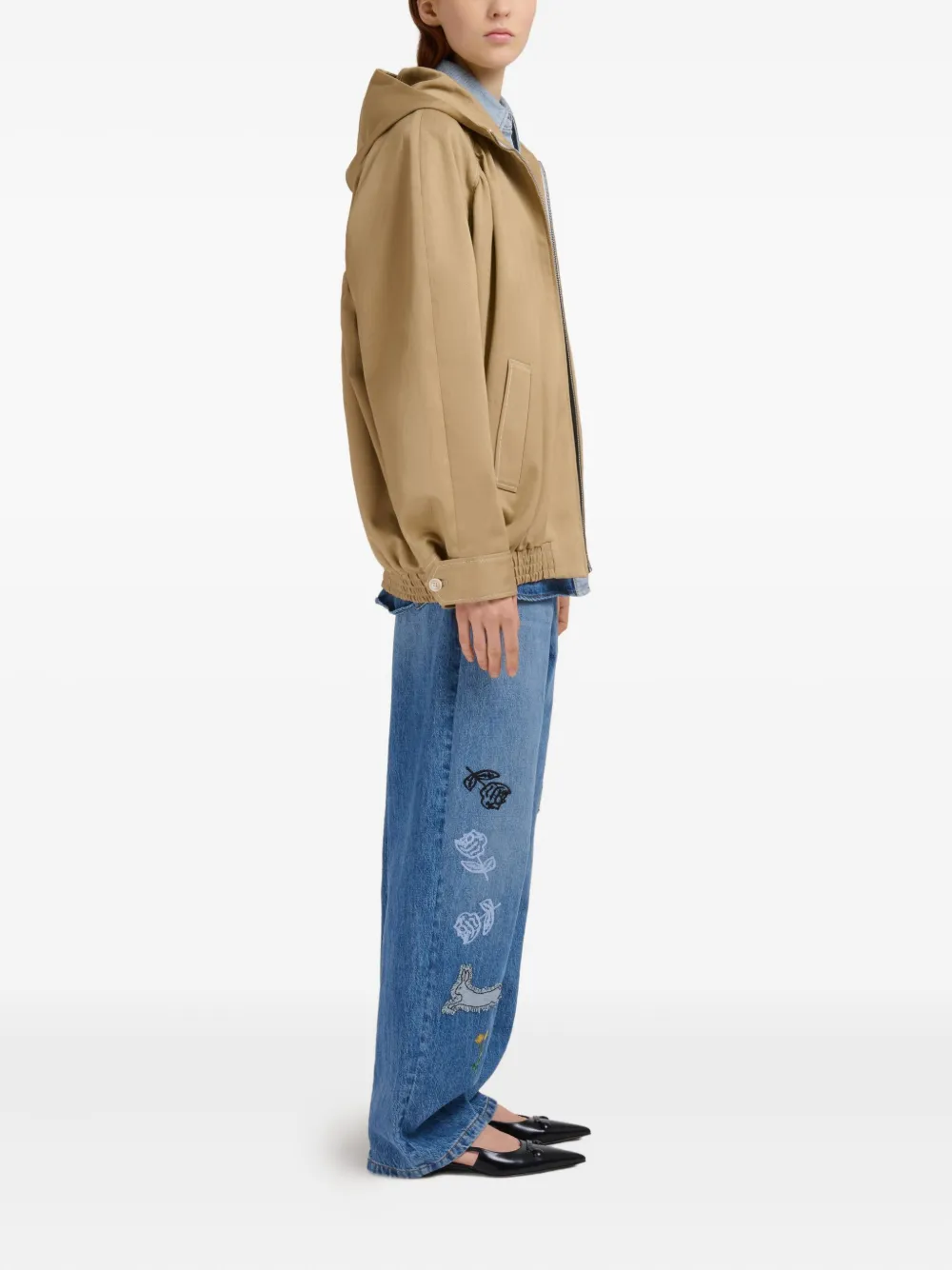 Marni Brown Drill Bomber Jacket In Brown