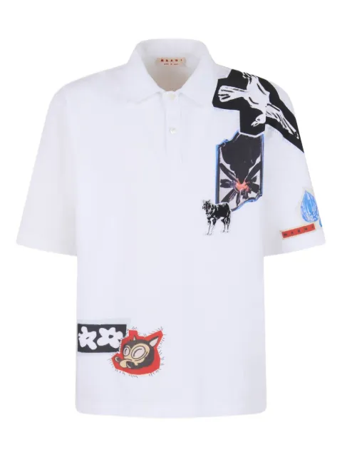 Marni グラフィックパッチ ポロシャツ