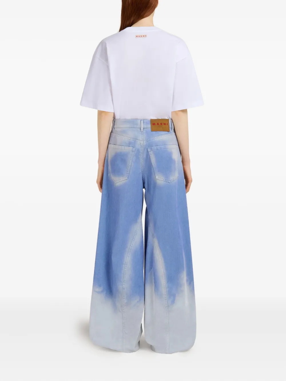 Marni Dyed Wide-leg Jeans In Blue
