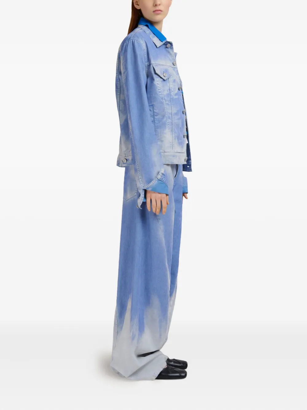 Marni Dyed Wide-leg Jeans In Blue