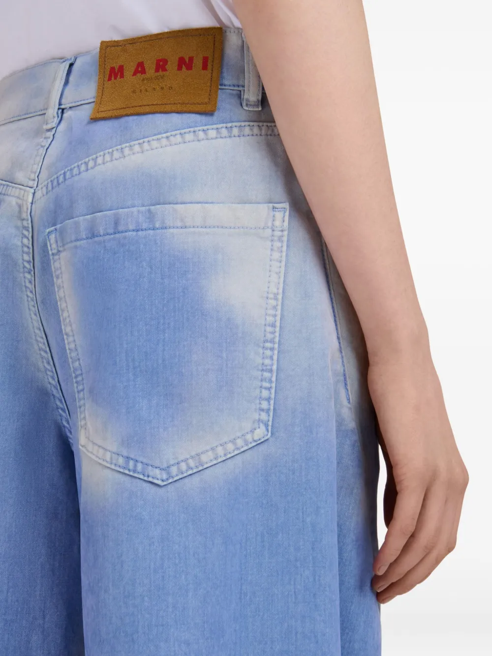 Marni Dyed Wide-leg Jeans In Blue