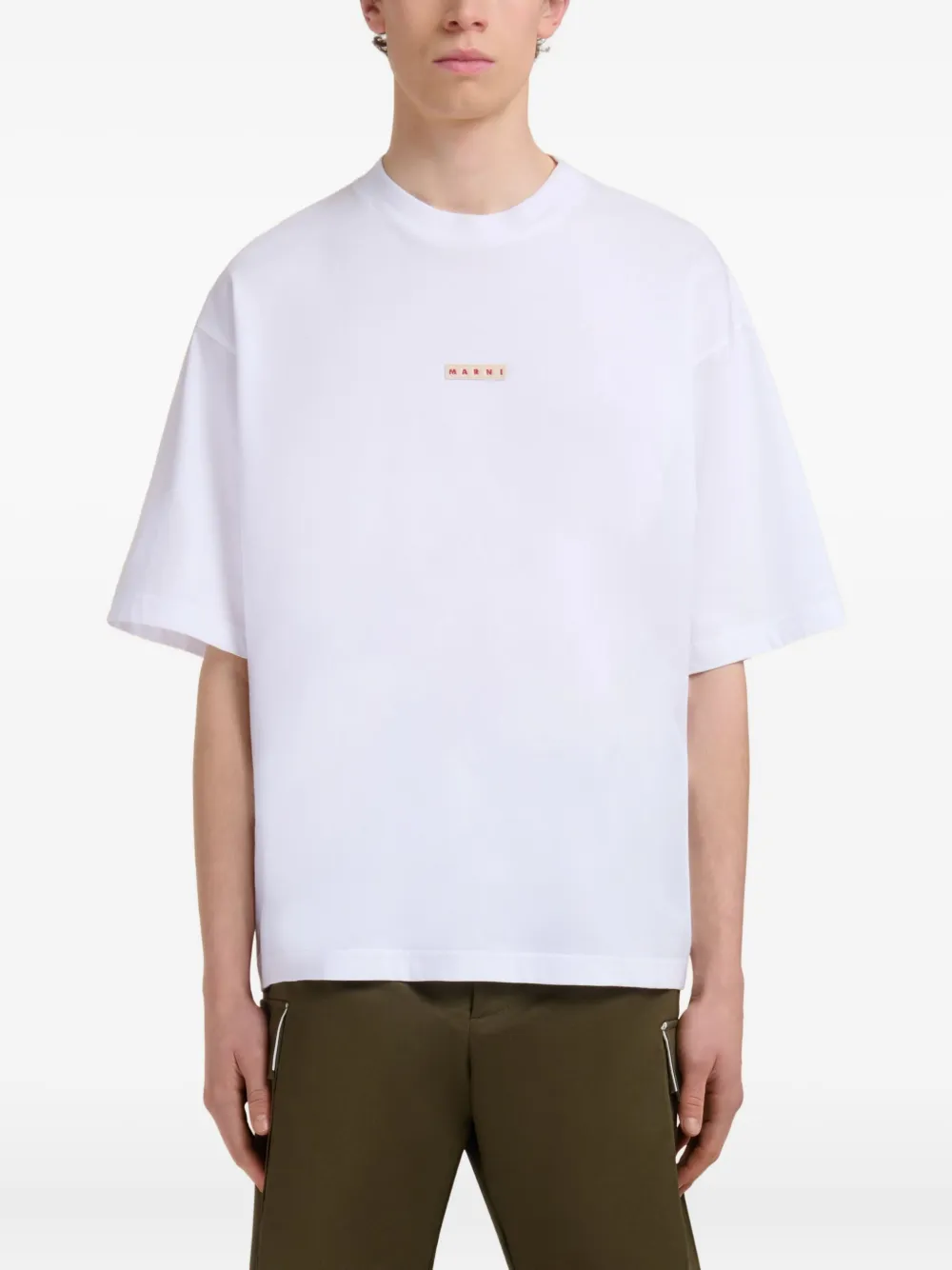 Marni T-shirt met geborduurd logo - Wit