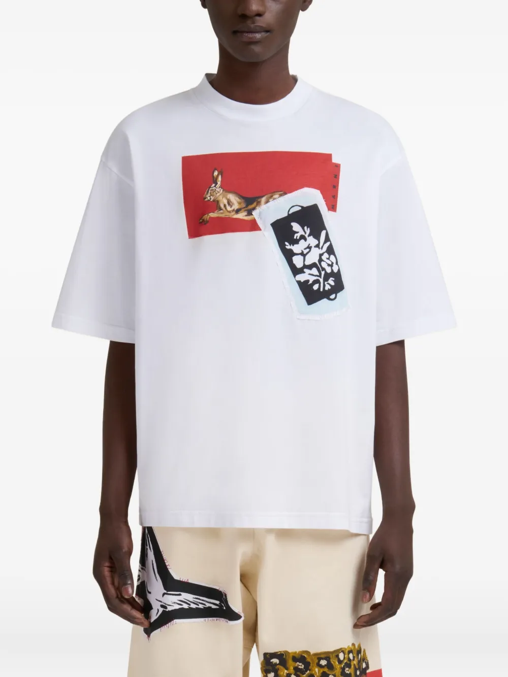 Marni T-shirt met grafische print Wit