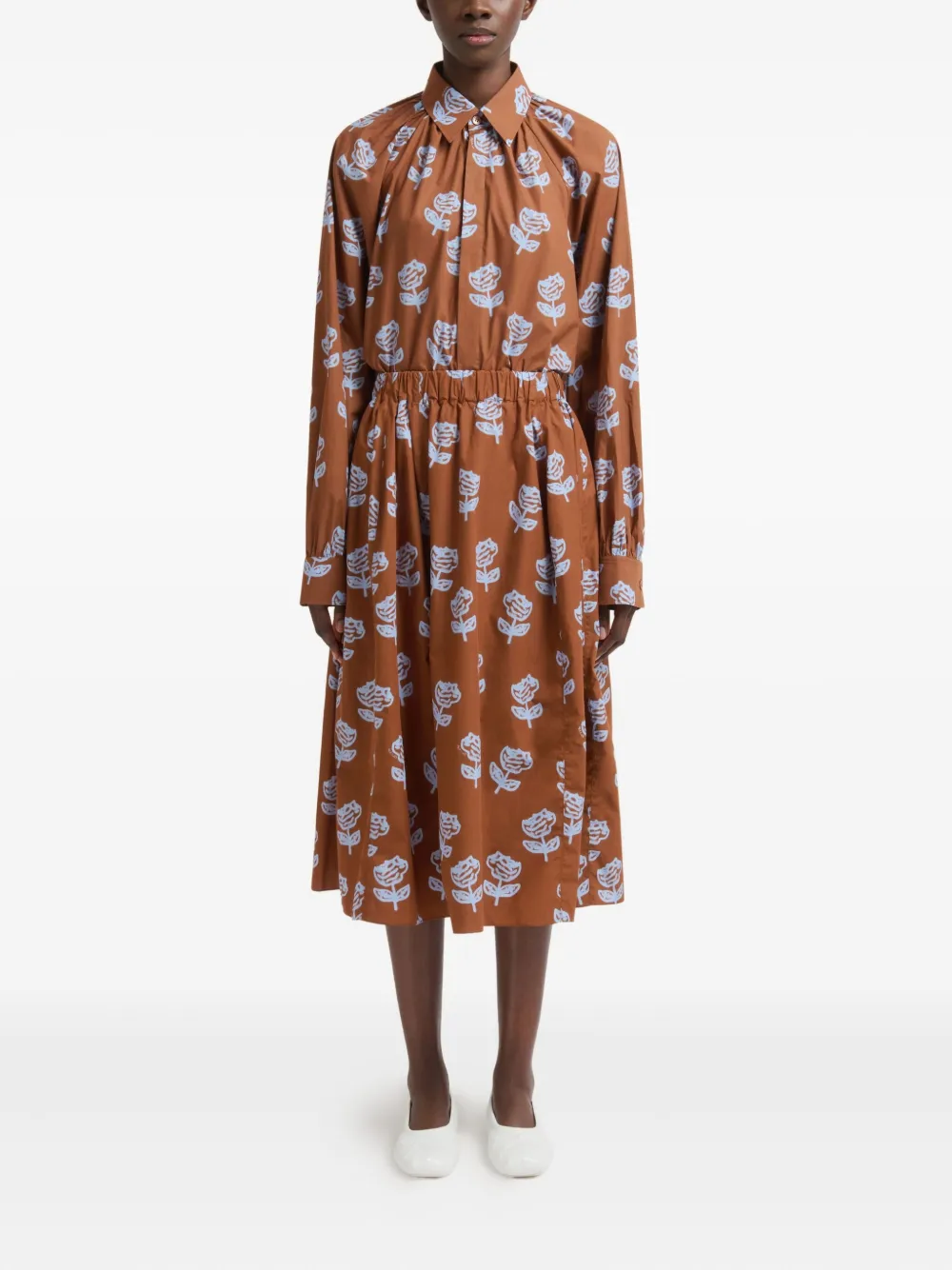 Marni Sprayed Roses-print midi skirt | High-Waisted Skirts | Image 2