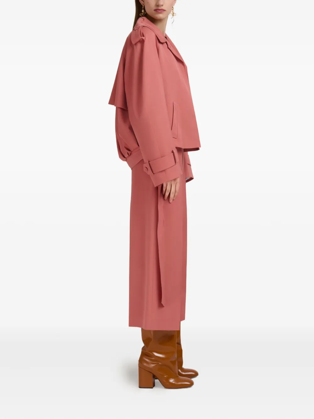 Marni High waist pantalon van scheerwol Roze