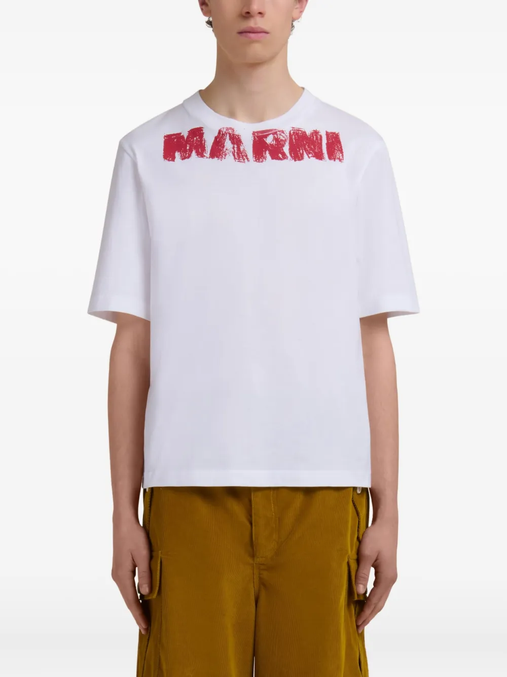 Marni T-shirt met geborduurd logo - LOW01 WHITE