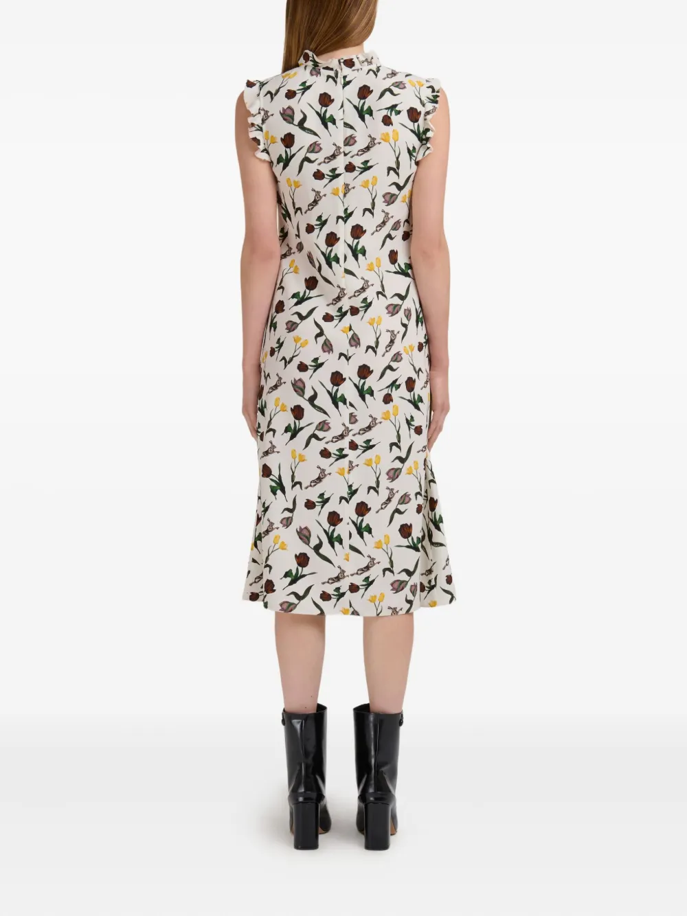 Marni Midi-jurk met bloemenprint Wit