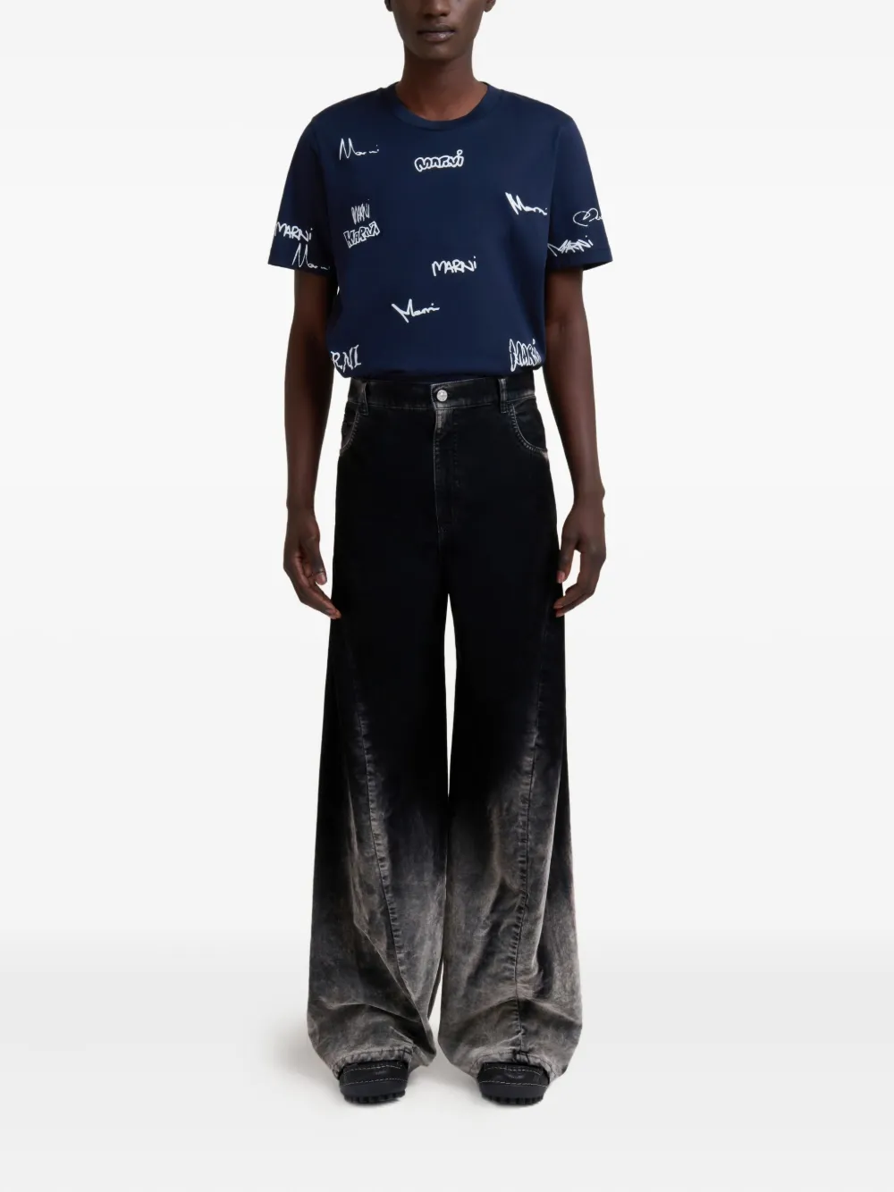 Marni Jeans met ombré-effect - Zwart