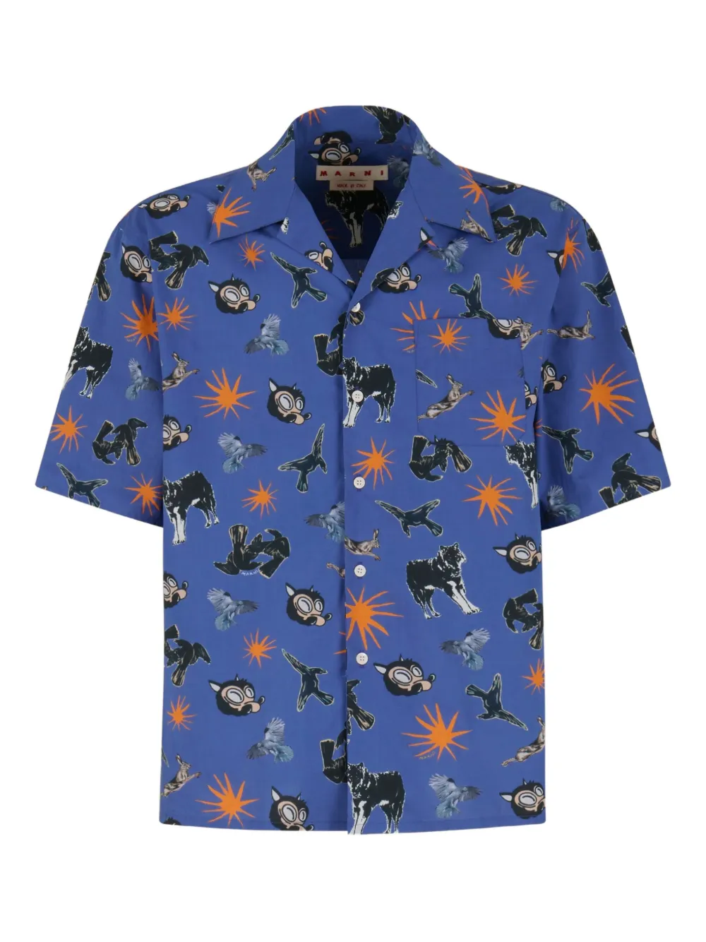 Marni chemise imprimée à manches courtes | bleu | Image 1