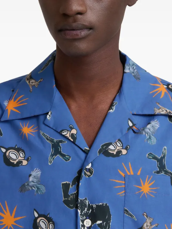 Marni グラフィック ショートスリーブシャツ | ブルー | FARFETCH JP