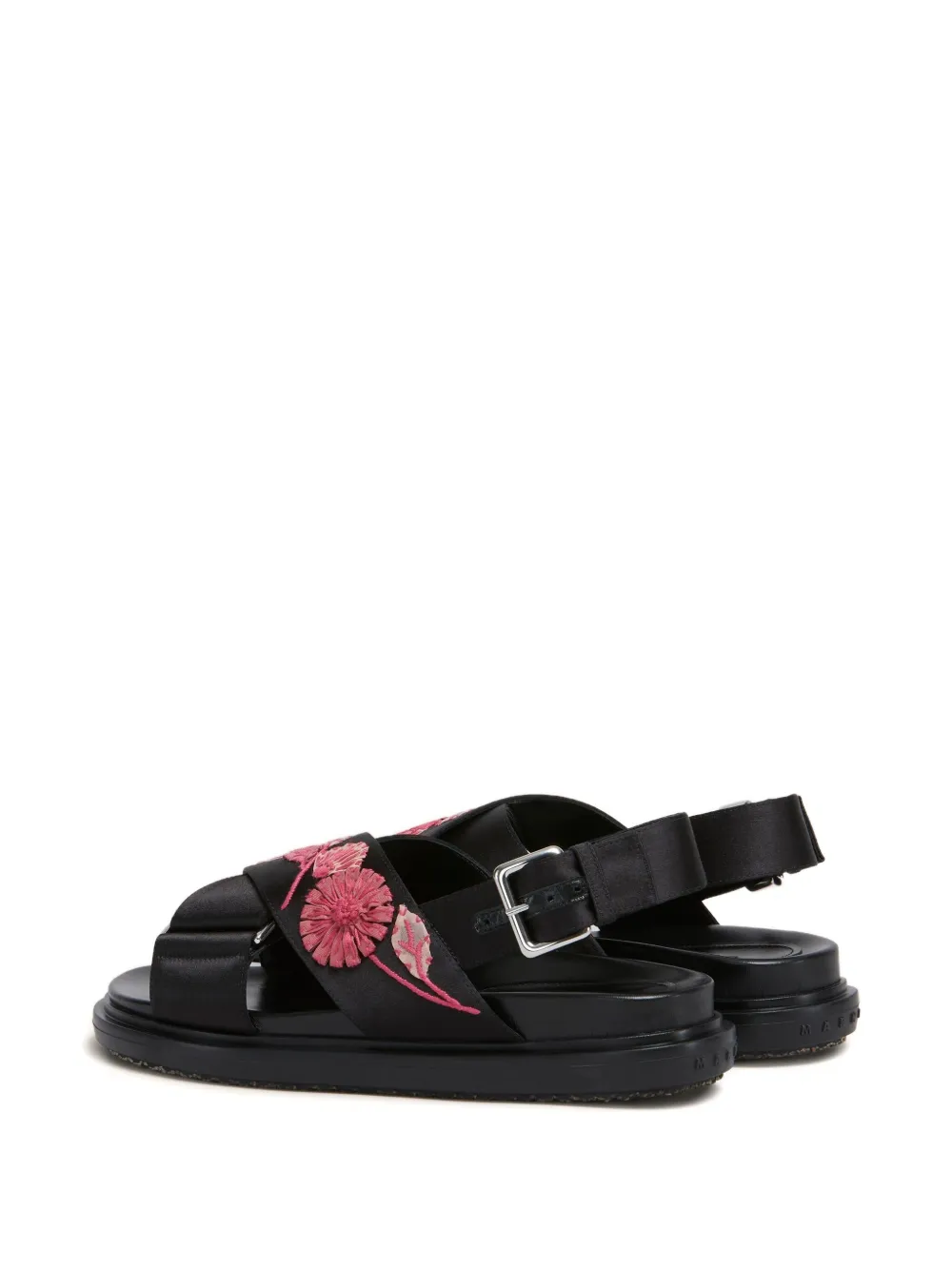 Marni Fussbett floral-embellished sandals Black