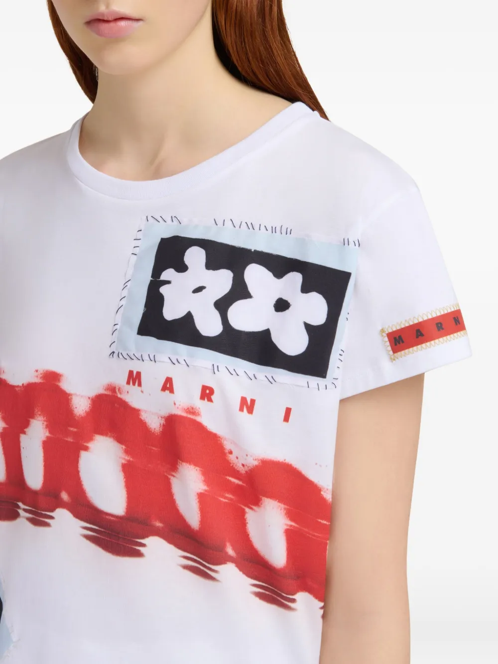 Marni T-shirt met grafische print Wit