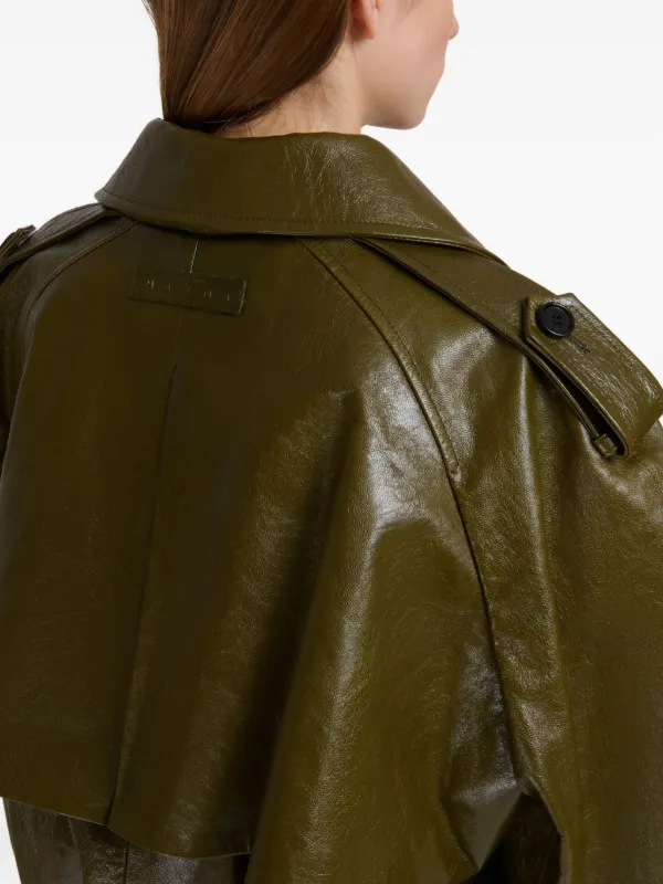 マルニ　レザージャケット MARNI レザー ジャケット フェイクファートリム レオパード