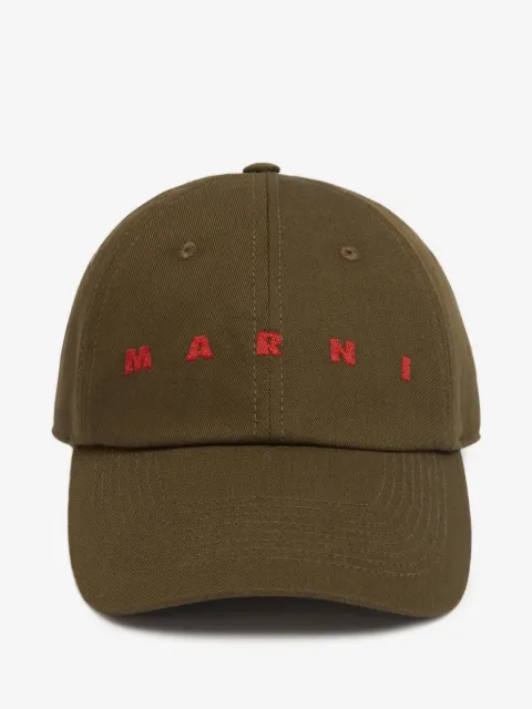 Marni gabardine baseball cap with embroidered logo