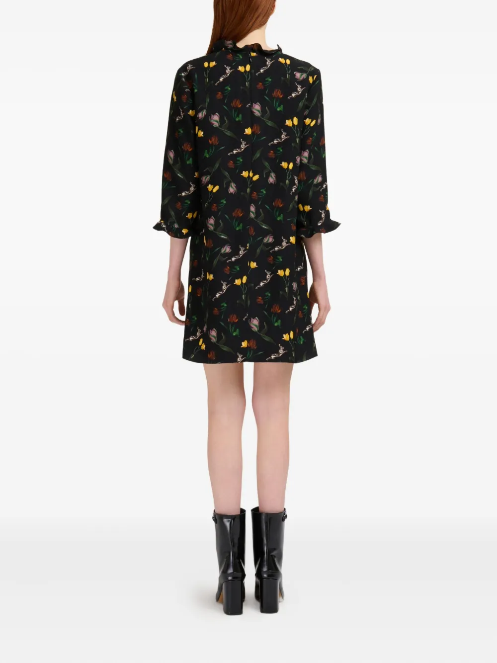 Marni Mini-jurk met bloemenprint Zwart