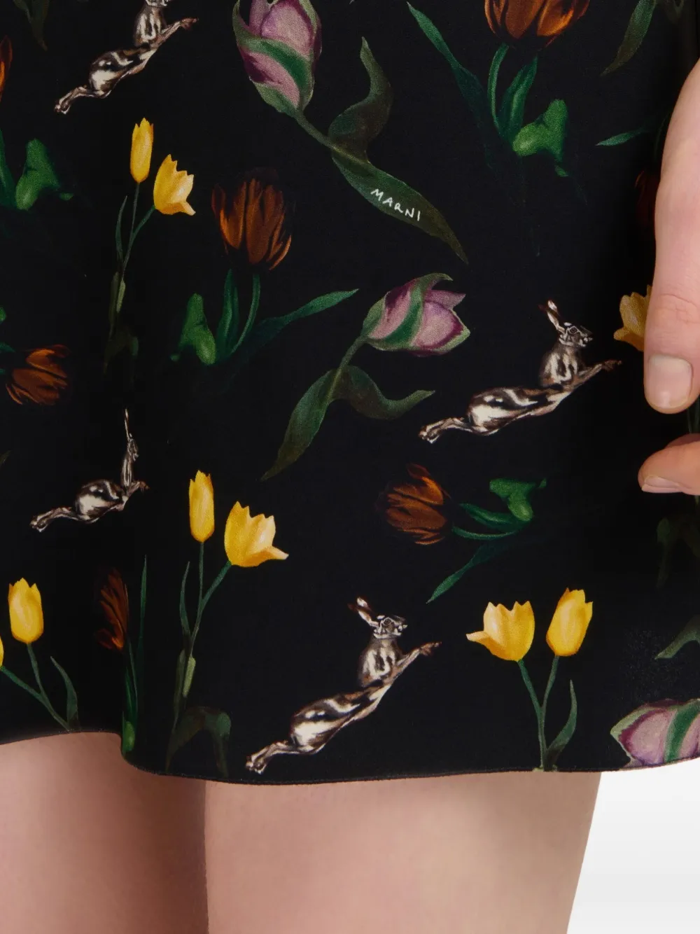 Marni Mini-jurk met bloemenprint Zwart