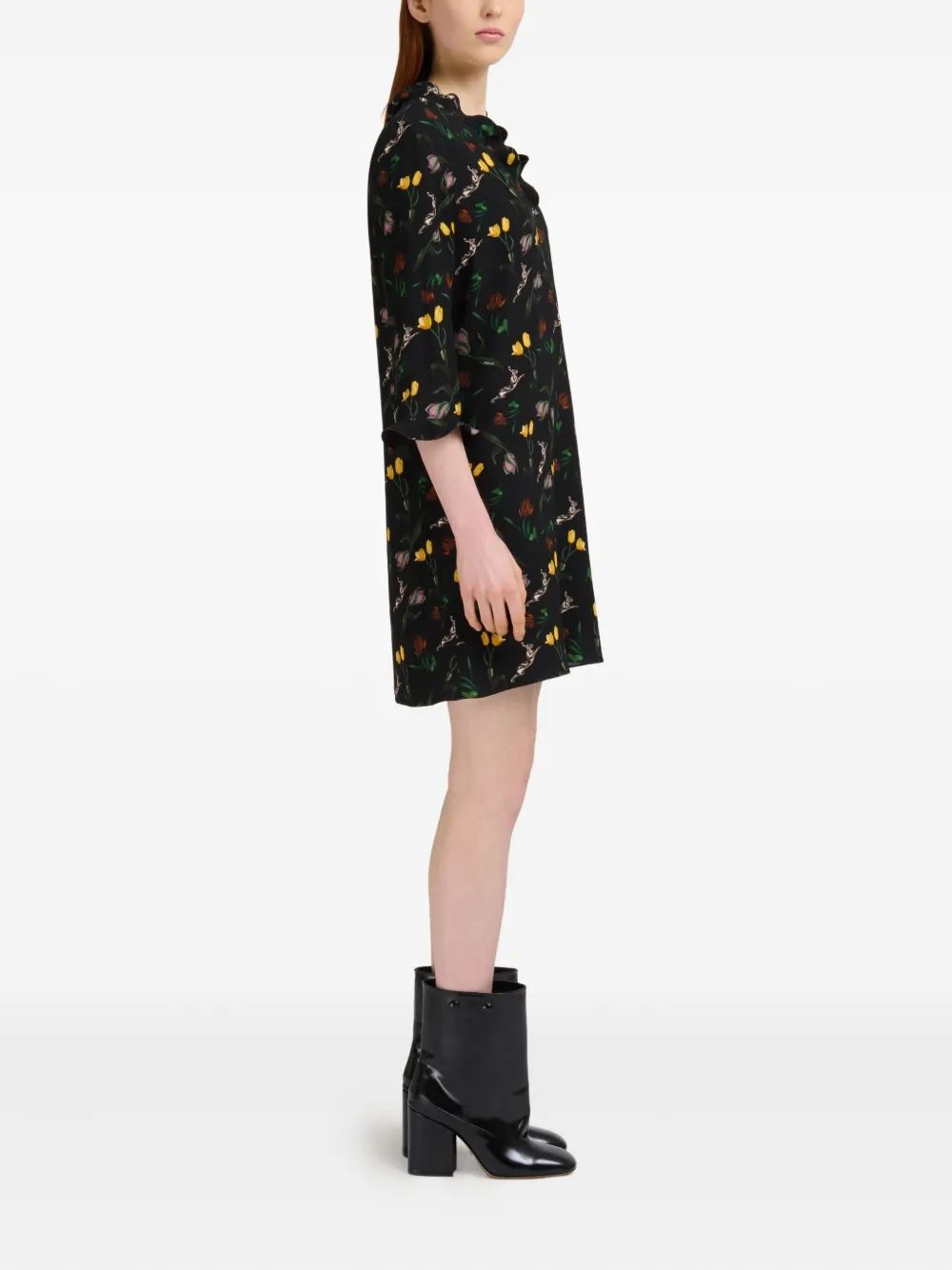 Marni Mini-jurk met bloemenprint Zwart